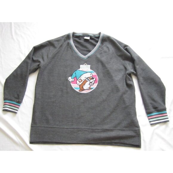 Men Buc-ee's Gas Station V Neck Cotton Blend Long Sleeve Pullover Sz XXL (MT467) - Picture 1 of 9